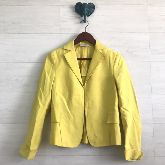 Akris Punto Jackets & Blazers - Akris Punto Yellow Linen Blend Blazer